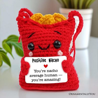Positivity Nachos Crochet Support Doll, Encouragement Gift for Children and Adults, Care Companion