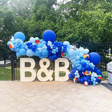 Blue Balloon Garland Kit 124 pcs Light Blue & Royal Blue Balloons for Birthday & Party Decor