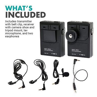 Movo WMIC50 2.4GHz Wireless Lavalier Microphone System for Cameras