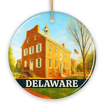 Historic Delaware Old State House Ornament, Colonial Landmark Christmas Gift Mid-Atlantic Souvenir