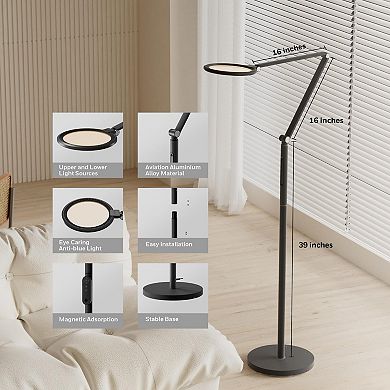 Honeywell F01BK Sunturalux Floor Lamp with Remote 5 Color Dimmable Standing Light