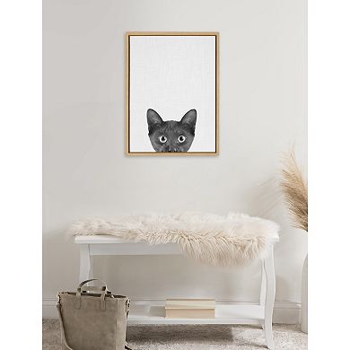 Sylvie Black Kitten Framed Canvas by Simon Te of Tai Prints 18 in. x 24 in.