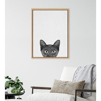 Sylvie Black Kitten Framed Canvas by Simon Te of Tai Prints 18 in. x 24 in.