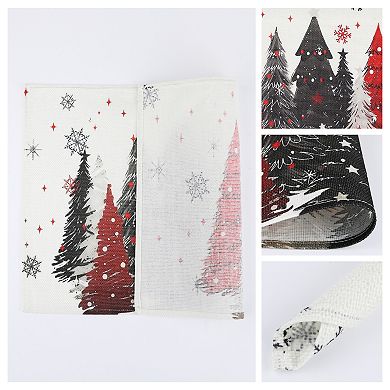 Placemats Set of 6 Linen Placemat, Washable Kitchen Table Mat, Seasonal Holiday Christmas Place Mats