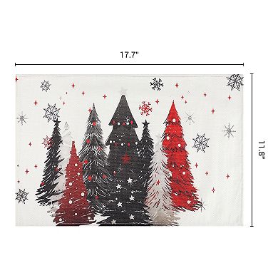 Placemats Set of 6 Linen Placemat, Washable Kitchen Table Mat, Seasonal Holiday Christmas Place Mats