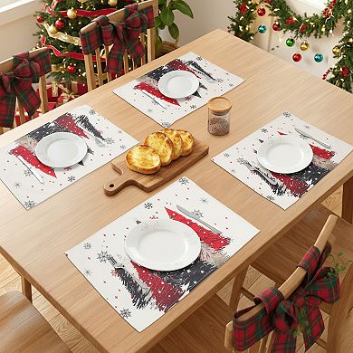 Placemats Set of 6 Linen Placemat, Washable Kitchen Table Mat, Seasonal Holiday Christmas Place Mats
