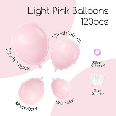 Light Pink Balloon Arch Kit 120 pcs Pastel Garland for Bridal Shower & Birthday Decor 120 Piece(s) #