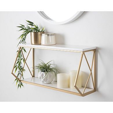 Brost Wood and Metal Wall Shelf 21 in.