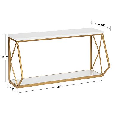 Brost Wood and Metal Wall Shelf 21 in.