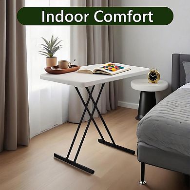 Heavy Duty 30 Inch Folding Table Space Saving Adjustable Height Desk