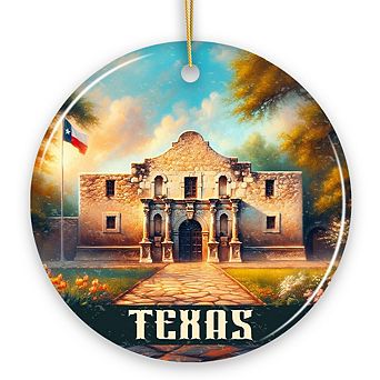 Rustic Texas Alamo Ornament, American Western Charm Christmas Gift San Antonio Historical Souvenir