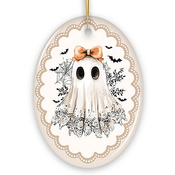 Coquette Ghost Ornament, Cute Halloween Gift and Decor for Girly Ghouls