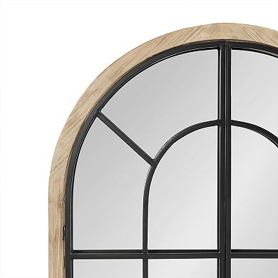 Boldmere Wood/Metal Arch Windowpane Mirror 26 in. x 42 in.
