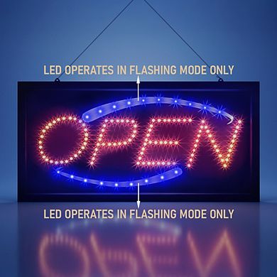 "Flashing" LED Open Sign, Bright Light Display Board for Shop