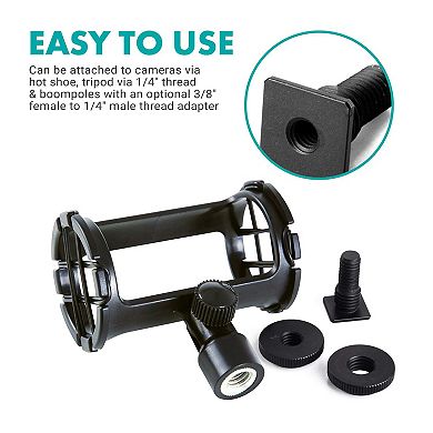 Movo SMM1 Camera Shoe Shockmount for Shotgun Microphones 19-25mm in Diameter