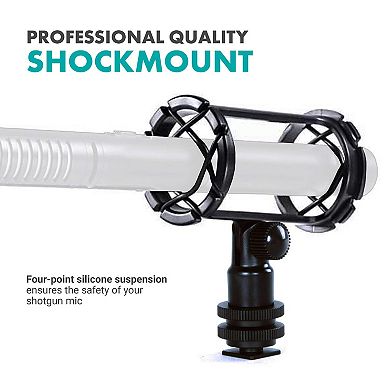 Movo SMM1 Camera Shoe Shockmount for Shotgun Microphones 19-25mm in Diameter