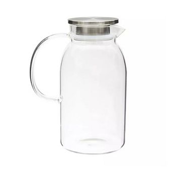 Glass Pitcher With Lid And Spout 2L Clear