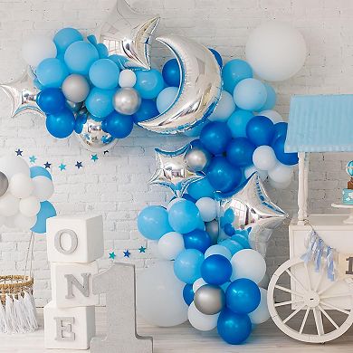 Blue Balloon Set, 18-5 Inch Sizes 129-Piece for Garland Arch, Light Blue for Birthday Party Decor