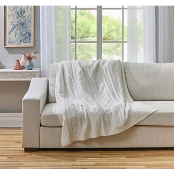 BrylaneHome Cable Knit Blanket