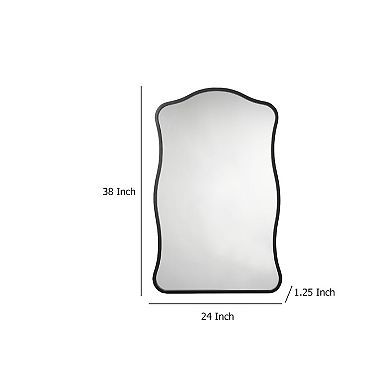 Ari Wall Mirror, Metal Wavy Frame, Hand Forged Iron