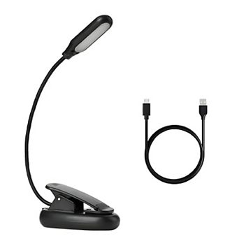 Flexible USB Rechargeable LED Book Light Clip-On Lamp