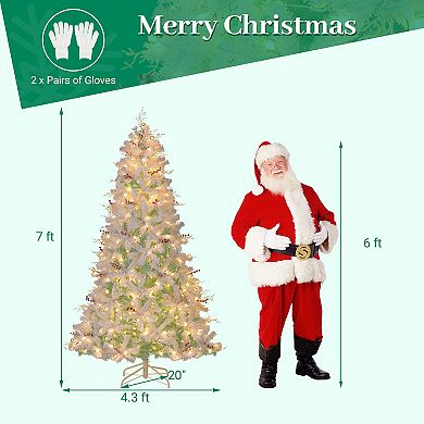 Costway 6/7 FT Pre-lit Artificial Christmas Tree