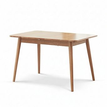 GOMYHOME Mid-Century Modern Extendable Wood Dining Table, 31.5" to 63" Kitchen Table