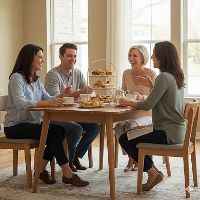 GOMYHOME Mid-Century Modern Extendable Wood Dining Table, 31.5" to 63" Kitchen Table