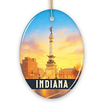 Historic Indiana Soldiers and Sailors Monument Ornament, Patriotic Christmas Gift and Indianapolis