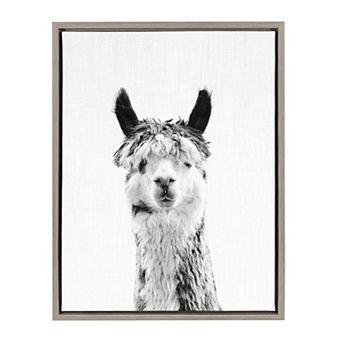 Sylvie Llama Framed Canvas by Simon Te Tai 18 in x 24 in