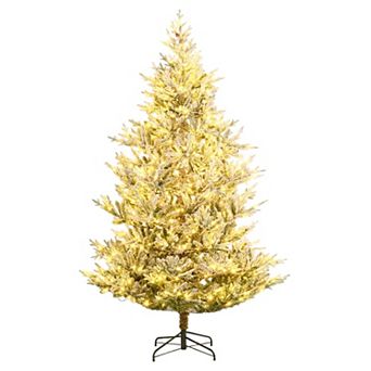Costway 6/7/8 FT Artificial Christmas Tree with 762/1074/1470 Flocked Branch Tips