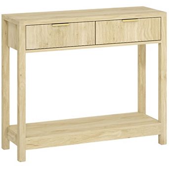 HOMCOM 35inch Modern Console Table with Drawers, Narrow Entryway Table