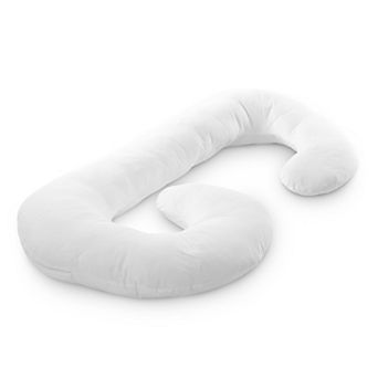 Cheer Collection J Shaped Hypoallergenic Body Pillow with Washable Cover for Pregnancy Comfort