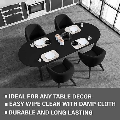 Dainty Home Marble Cork 12" x 18" Oval Heat Resistant & Easy Care Placemats Set of 6