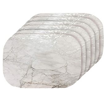 Dainty Home Marble Cork 12" x 18" Oval Heat Resistant & Easy Care Placemats Set of 6