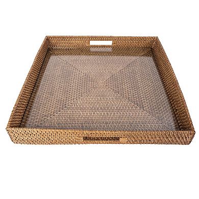 Saboga Home™ Square Tray with Glass Insert