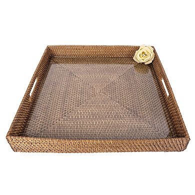 Saboga Home™ Square Tray with Glass Insert