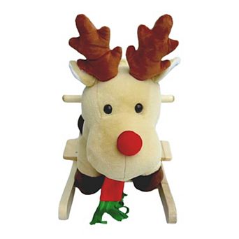 Whisen Kids Ride-On Rocking Horse Toy with Lullaby Song, Hand Puppets and Safe Belt