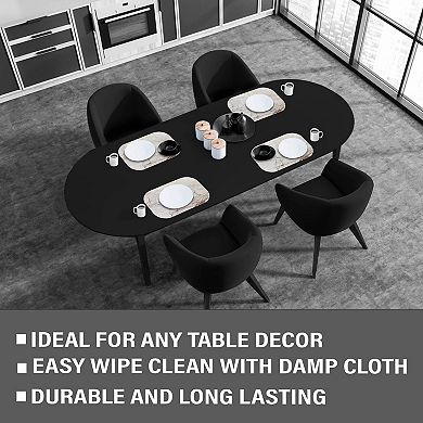 Dainty Home Marble Cork 12" x 18" Oval Heat Resistant & Easy Care Placemats Set of 2