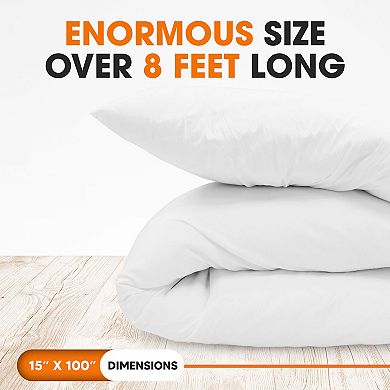Cheer Collection Down Alternative Premium 15" X 100" Total Body Pillow - White