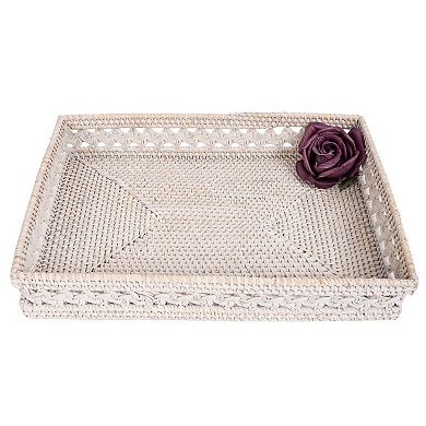 Saboga Home™ Braided Design Rattan Rectangular Tray
