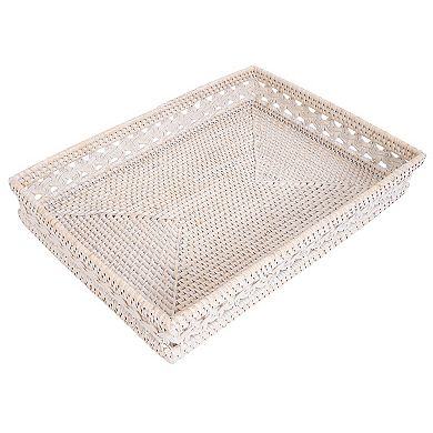 Saboga Home™ Braided Design Rattan Rectangular Tray