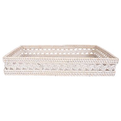 Saboga Home™ Braided Design Rattan Rectangular Tray