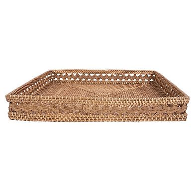 Saboga Home™ Braided Design Rattan Square Tray