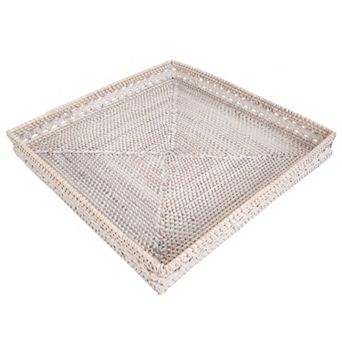 Saboga Home™ Braided Design Rattan Square Tray