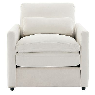 Whisen 31.9" Cozy Upholstered Armchair, Oversized Comfy Cloud Sofa, Double Cushion Single Sofa