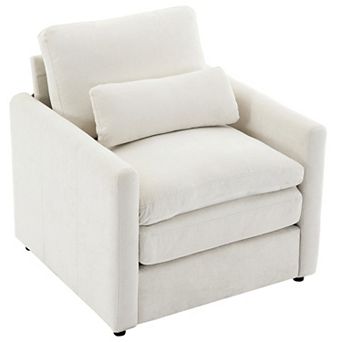 Whisen 31.9" Cozy Upholstered Armchair, Oversized Comfy Cloud Sofa, Double Cushion Single Sofa