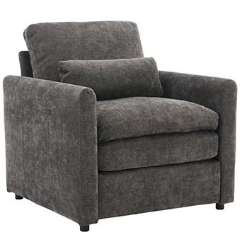 Whisen 31.9" Cozy Upholstered Armchair, Oversized Comfy Cloud Sofa, Double Cushion Single Sofa