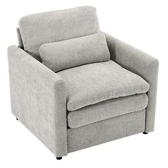 Whisen 31.9" Cozy Upholstered Armchair, Oversized Comfy Cloud Sofa, Double Cushion Single Sofa