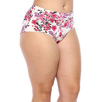 Moisture Wicking Underwear Brief (Floral, 5X Plus Size)